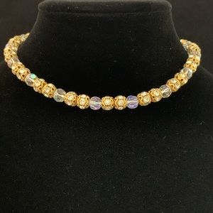 Cut Crystal with Gold Tone